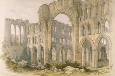 Rievaulx Abbey, das Querschiff und der Chor, aus 